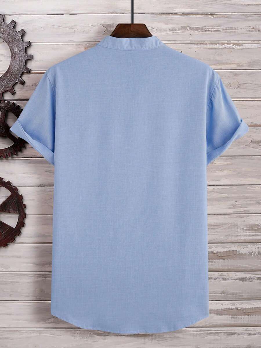 Chemise ample en lin avec poche – Streetwear léger pour homme