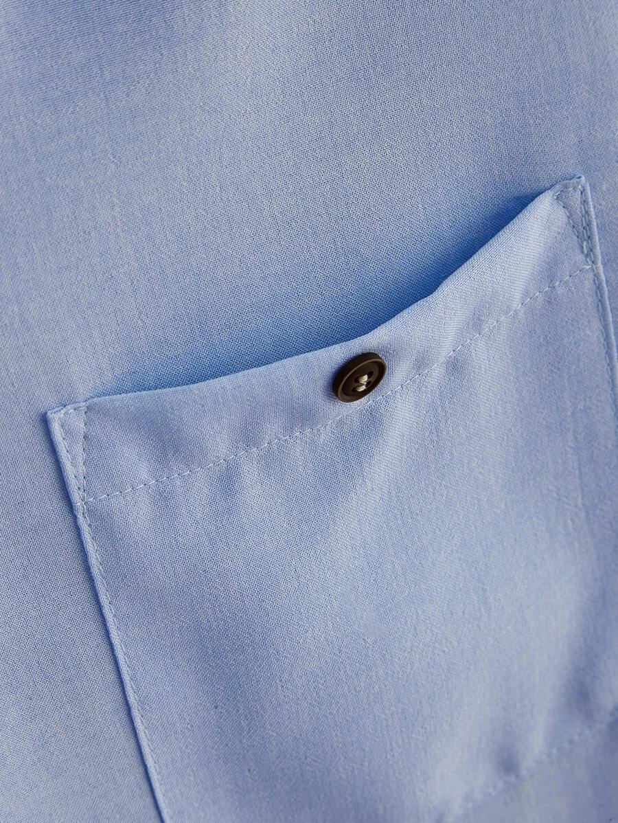 Chemise ample en lin avec poche – Streetwear léger pour homme