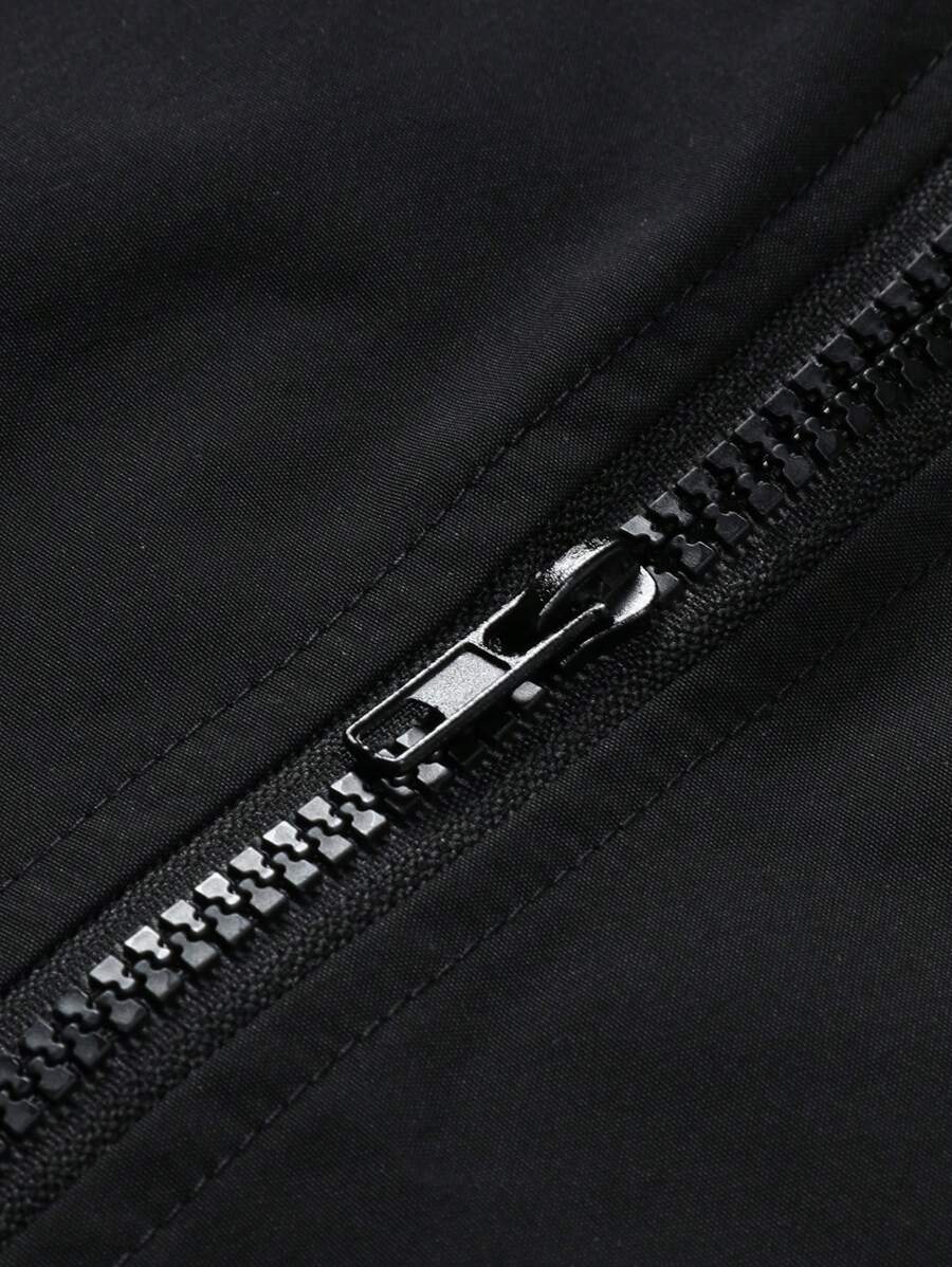 Veste coupe-vent légère avec fermeture éclair sur le devant pour homme