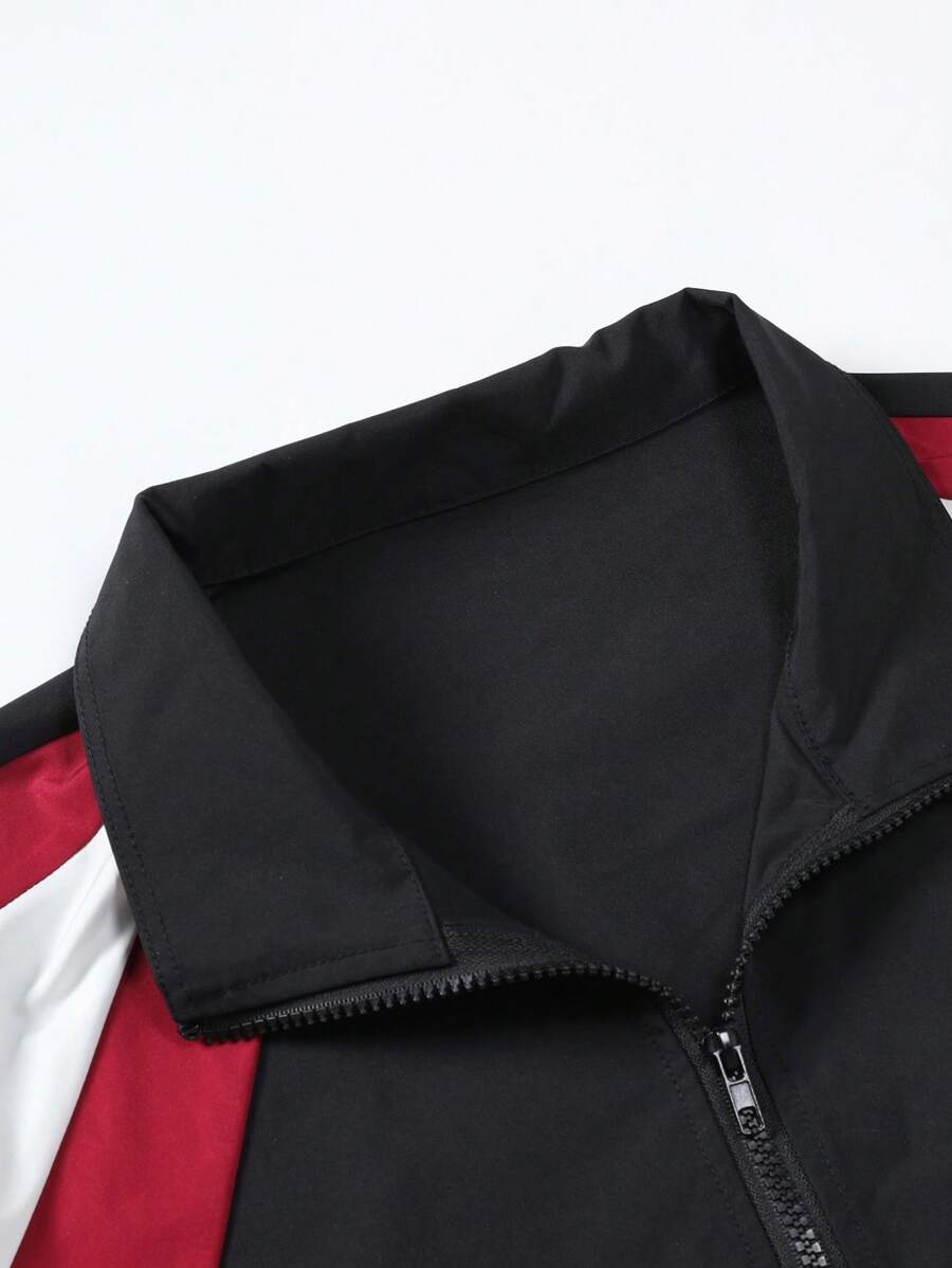 Veste coupe-vent légère avec fermeture éclair sur le devant pour homme