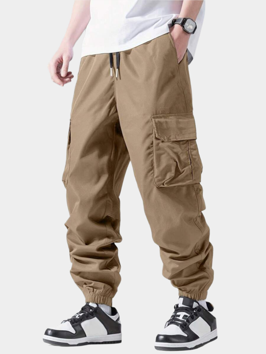 Pantalon cargo streetwear décontracté avec cordon de serrage pour homme