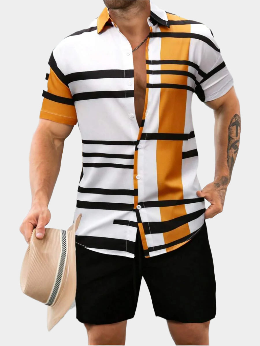 Deux ensemble pièces à carreaux de style moderne pour homme - Tenue de villégiature