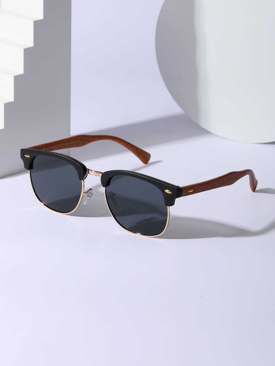 Lunettes de soleil à monture métallique avec verres réfléchissants dégradés