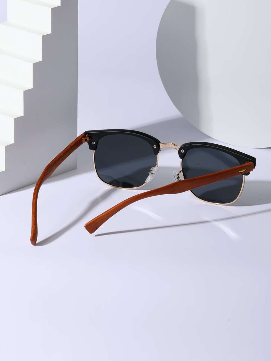 Lunettes de soleil à monture métallique avec verres réfléchissants dégradés