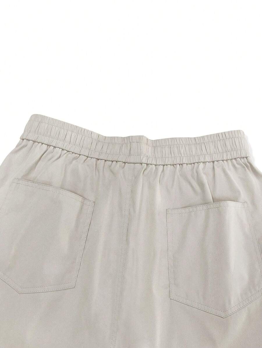Pantalon cargo décontracté coupe ample avec rabat et poches utilitaires latérales
