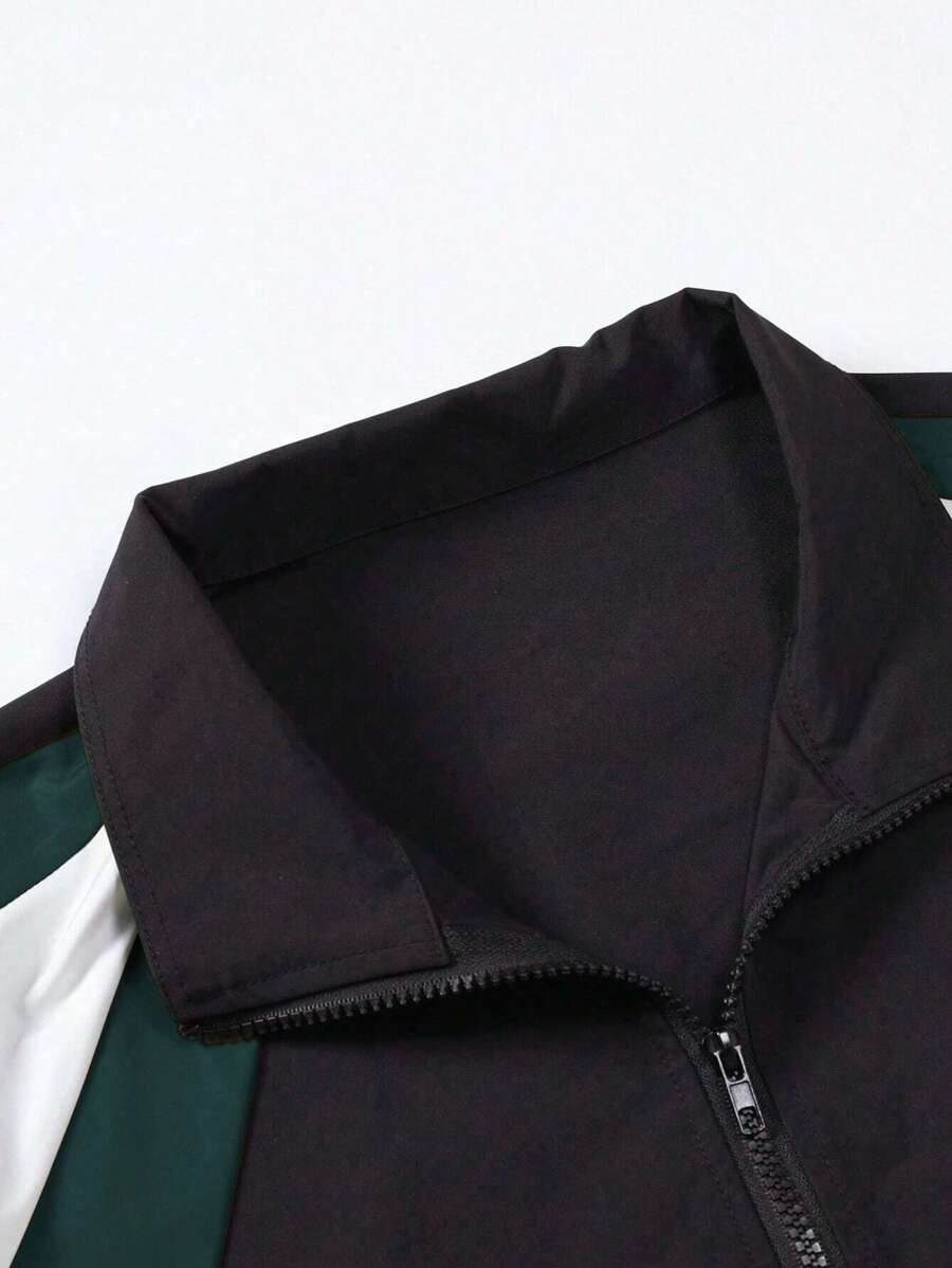 Veste coupe-vent légère avec fermeture éclair sur le devant pour homme