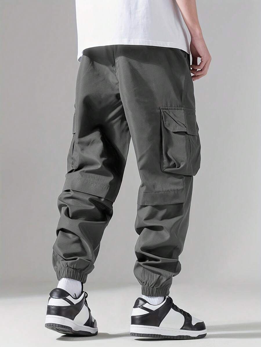 Pantalon cargo streetwear décontracté avec cordon de serrage pour homme