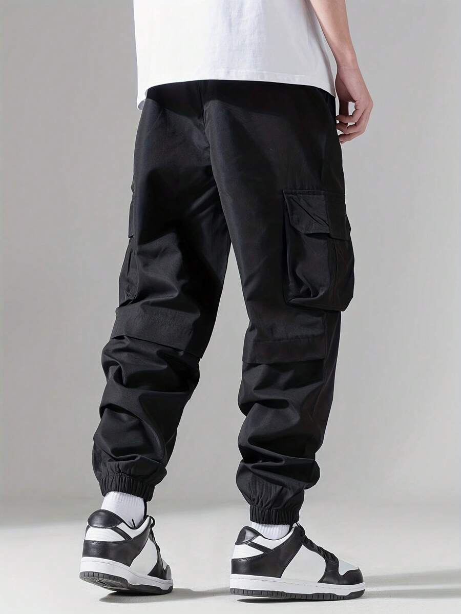 Pantalon cargo streetwear décontracté avec cordon de serrage pour homme