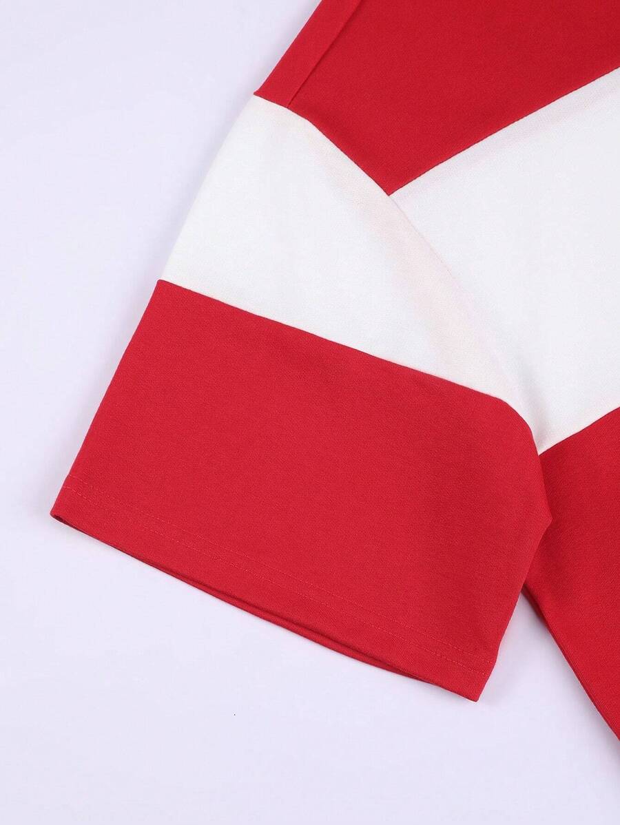 Chemise rayée à manches courtes et col rond - Décontractée pour un usage quotidien