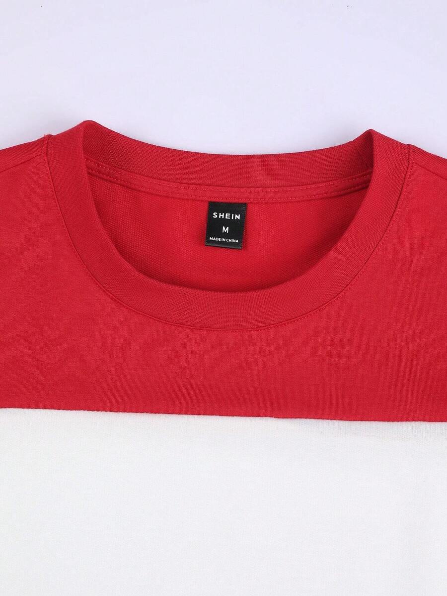 Chemise à col rond manches courtes rayée style casual tendance