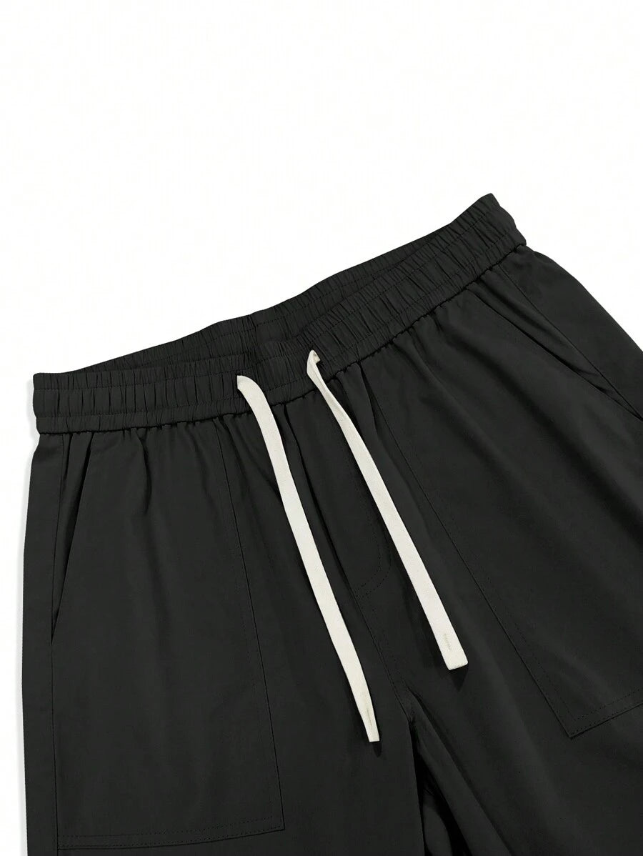 Pantalon cargo décontracté coupe ample avec rabat et poches utilitaires latérales