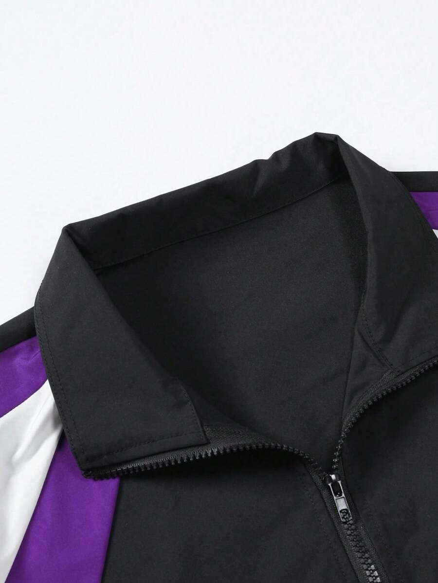 Veste coupe-vent légère avec fermeture éclair sur le devant pour homme