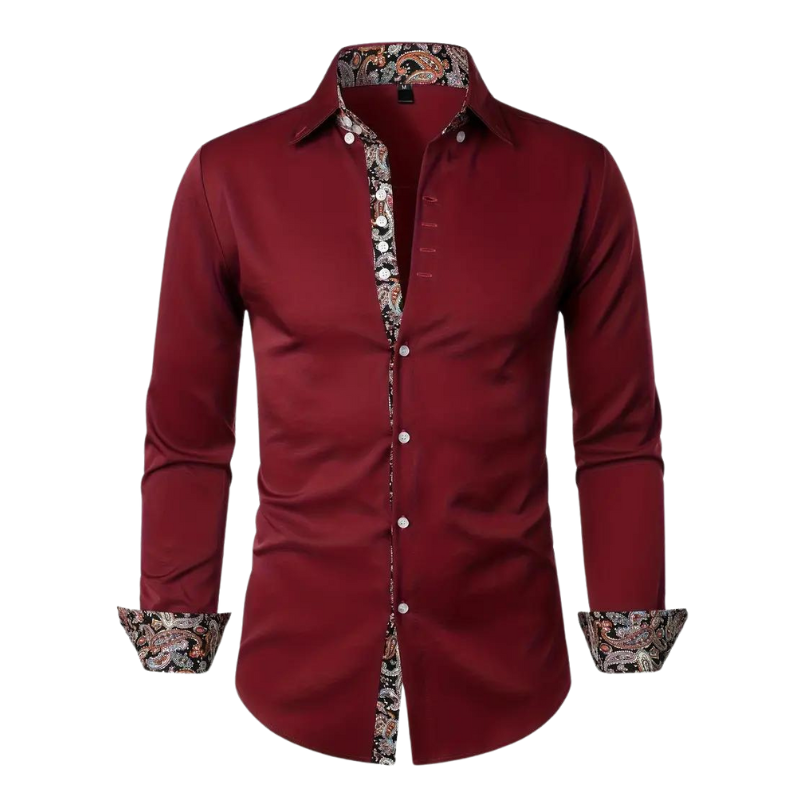 Chemise à boutons avec accent paisley – Élégance chic pour homme