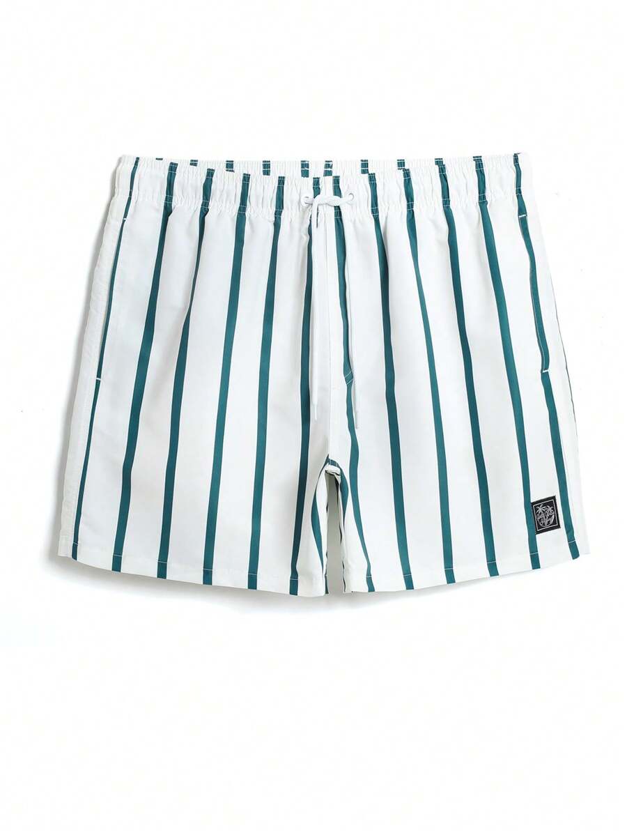 Short décontracté à rayures et taille élastique – Short à séchage rapide pour homme
