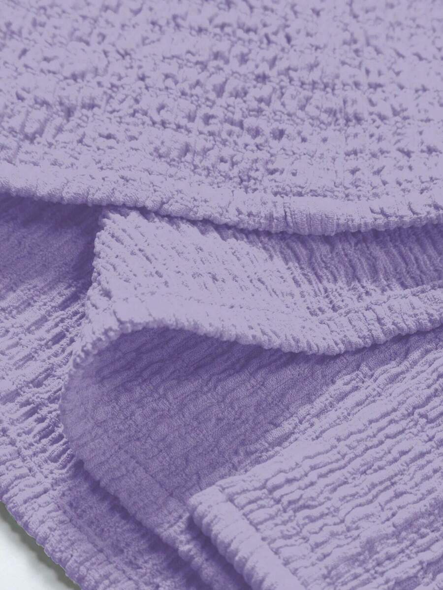 Chemise boutonnée texturée plissée en tricot de style décontracté pour hommes