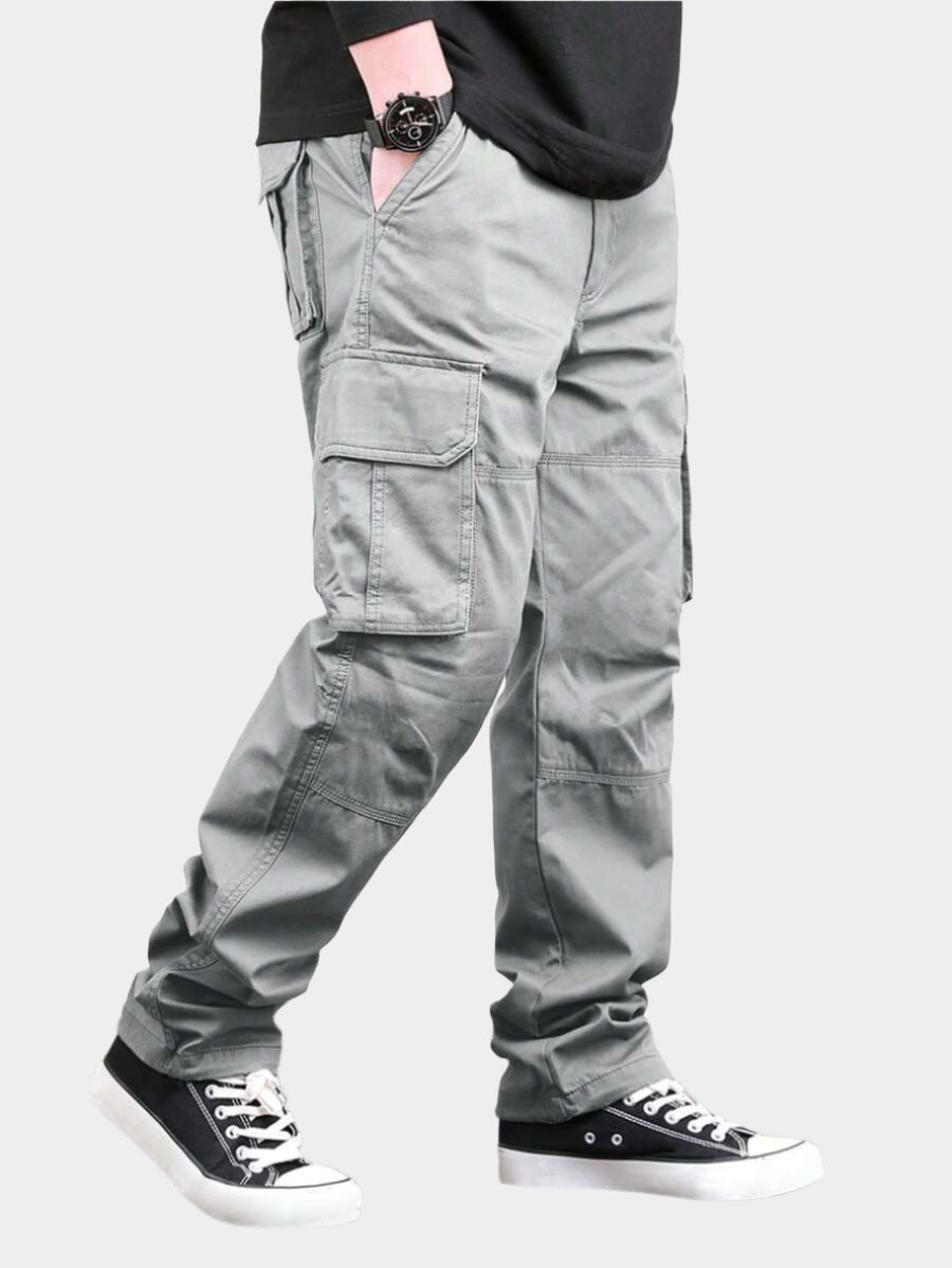 Pantalon cargo ample et décontracté avec cordon de serrage à la taille et poches à rabat