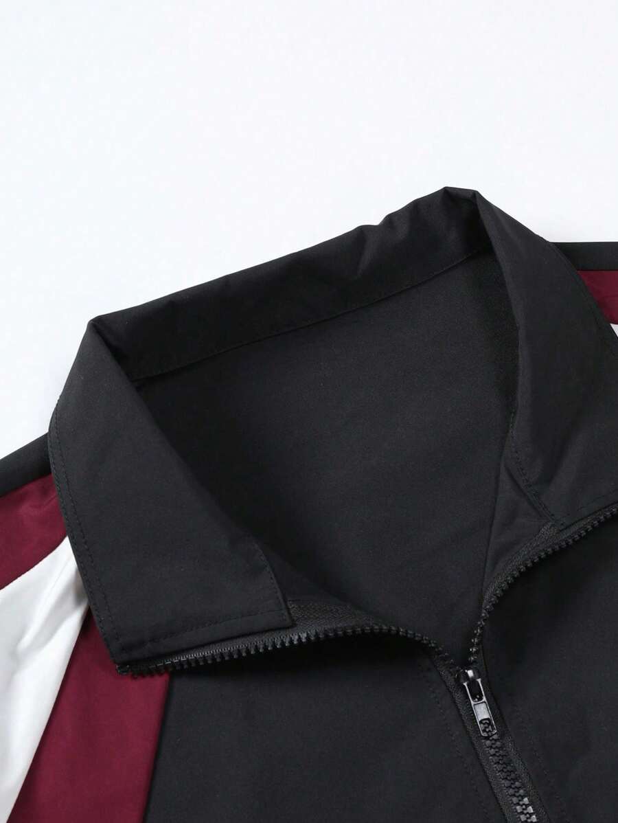 Veste coupe-vent légère avec fermeture éclair sur le devant pour homme
