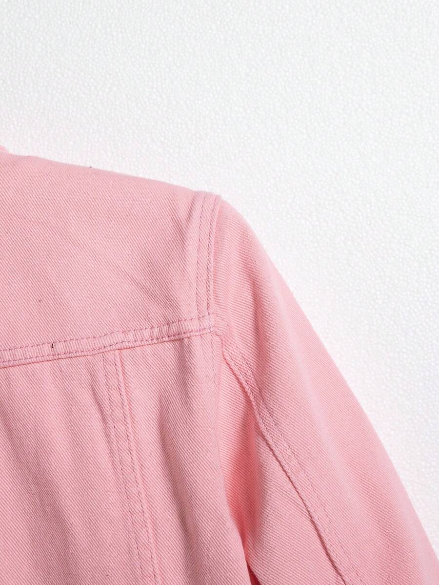 Chemise en jean décontractée unie avec poche à rabat pour homme