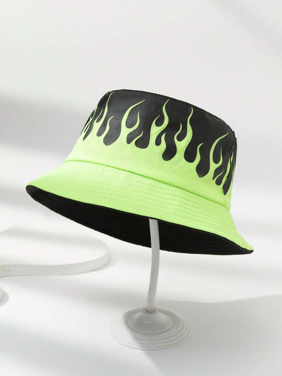 Chapeaux bobs réversible à imprimé flammes pour homme – Léger et résistant au soleil