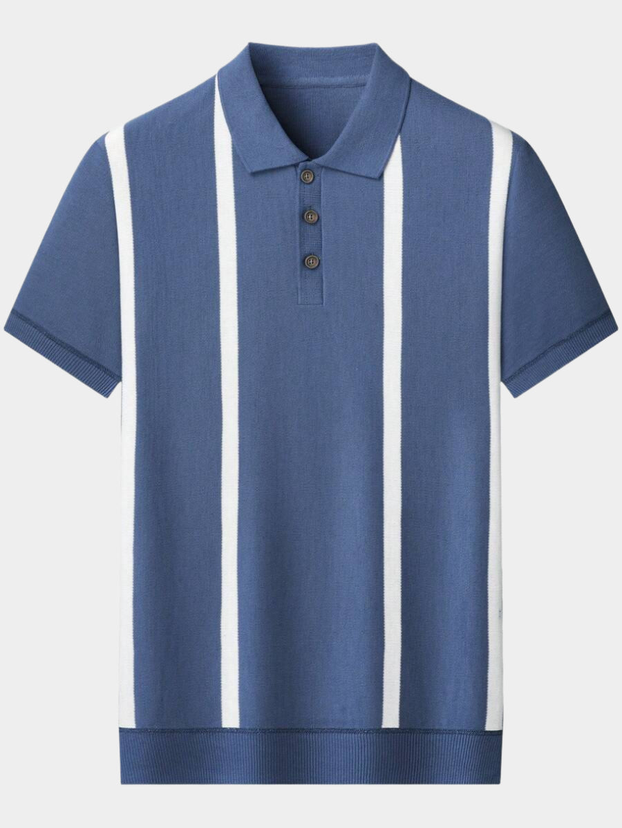 Chemise rayée légère en tricot à manches courtes, décontractée et tendance