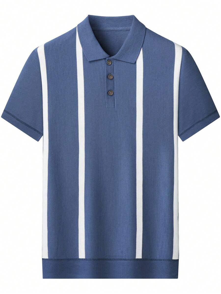 Chemise rayée légère à manches courtes pour homme - Tenue décontractée
