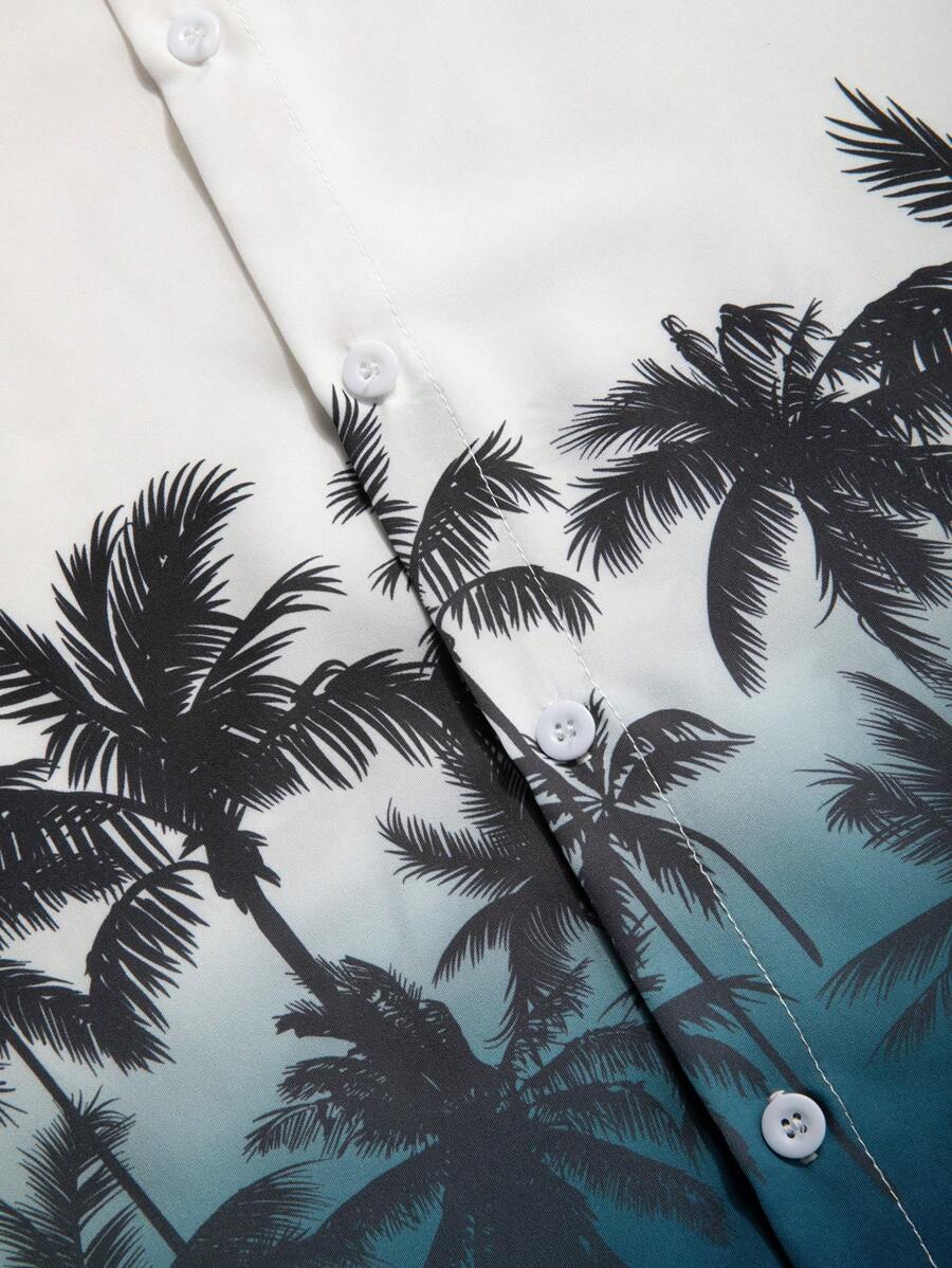 Chemise et short imprimé palmiers deux ensembles pour vacances tropicales