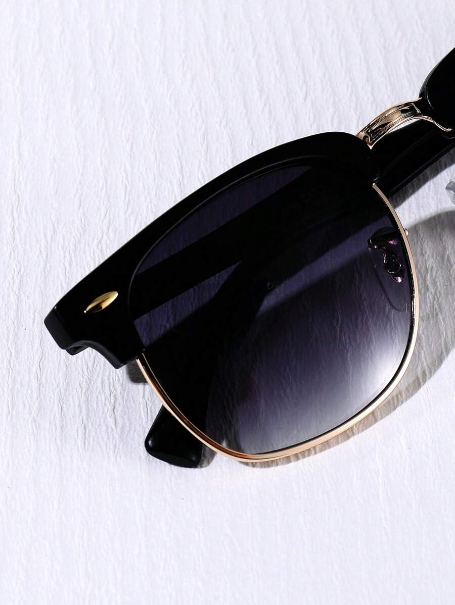 Lunettes de soleil à monture métallique avec verres réfléchissants dégradés