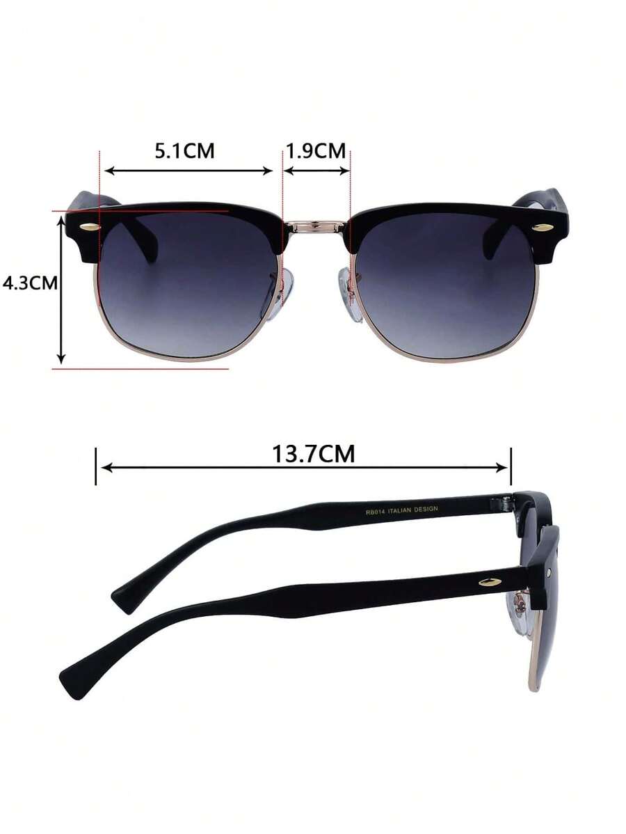 Lunettes de soleil à monture métallique avec verres réfléchissants dégradés