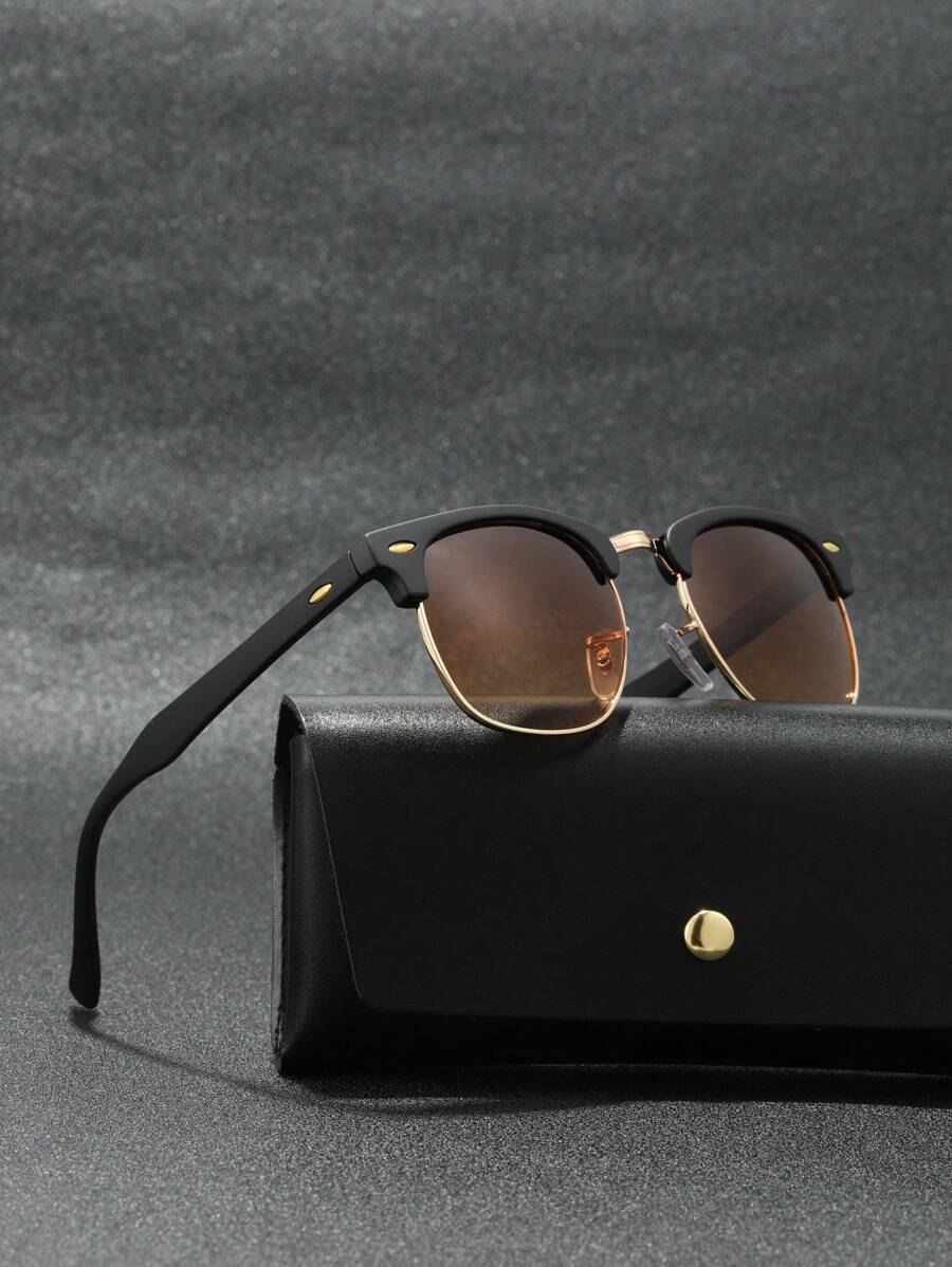 Lunettes de soleil à monture métallique avec verres réfléchissants dégradés