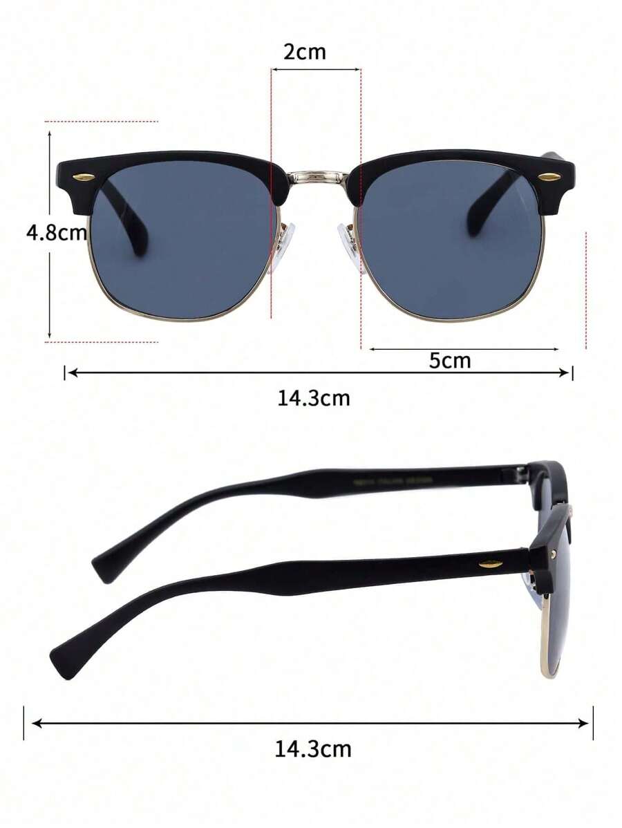 Lunettes de soleil à monture métallique avec verres réfléchissants dégradés