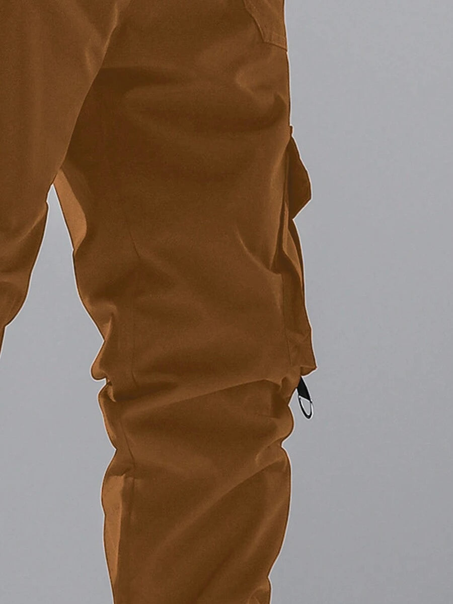 Pantalon cargo ample avec poches à rabat et cordons de serrage pour homme