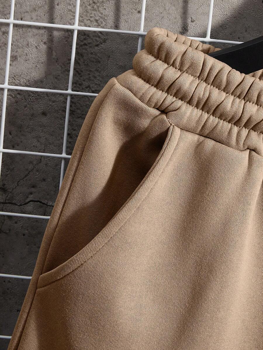 Short décontracté en polaire avec cordon de serrage – Taille élastique pour homme