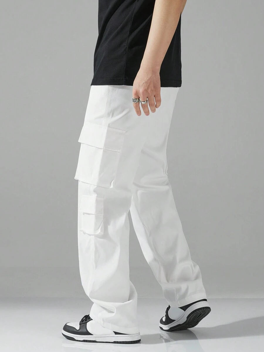 Pantalon cargo utilitaire baggy streetwear avec cordon de serrage