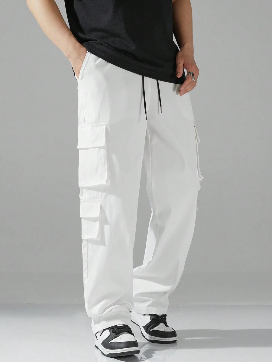 Pantalon cargo utilitaire baggy streetwear avec cordon de serrage