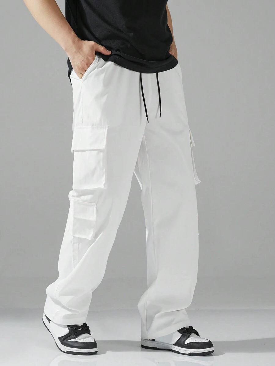 Pantalon cargo utilitaire baggy streetwear avec cordon de serrage