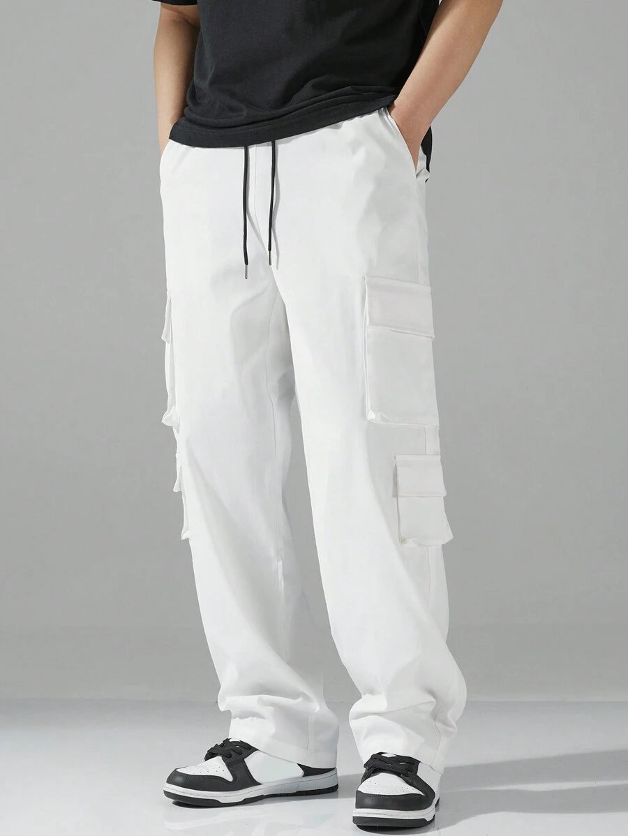 Pantalon cargo utilitaire baggy streetwear avec cordon de serrage