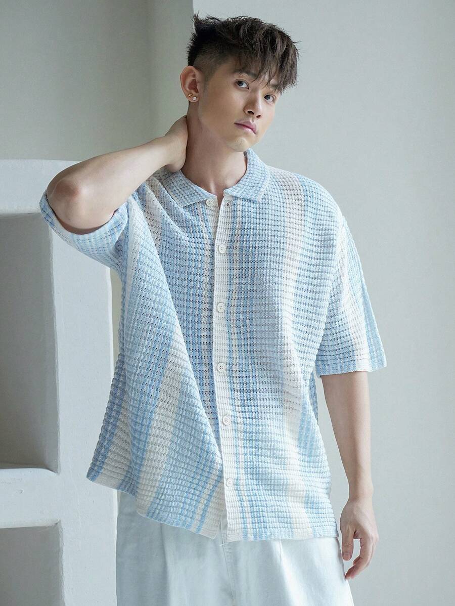Chemises au crochet élégantes homme col classique été léger chic