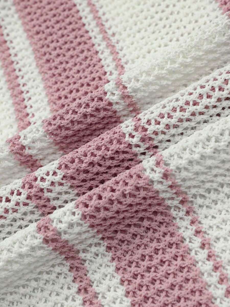 Chemises au crochet à rayures boutonnées pour homme, chemise d'été décontractée
