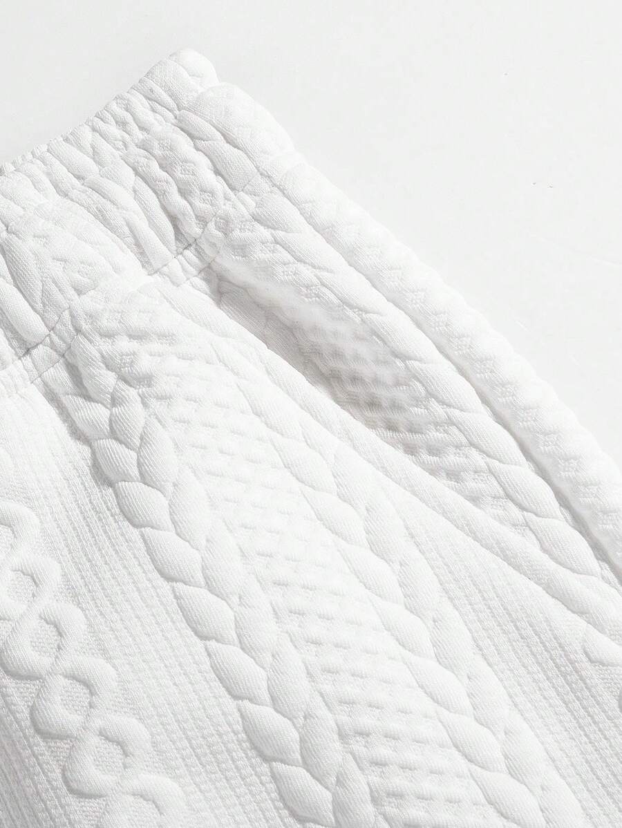 Short décontracté texturé en jacquard tendance pour la plage et le sport