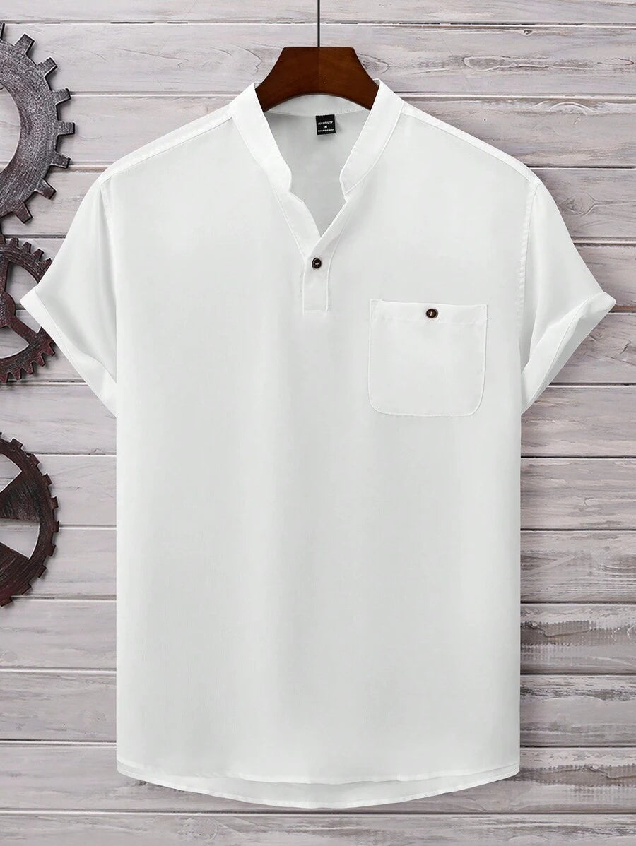 Chemise ample en lin avec poche – Streetwear léger pour homme