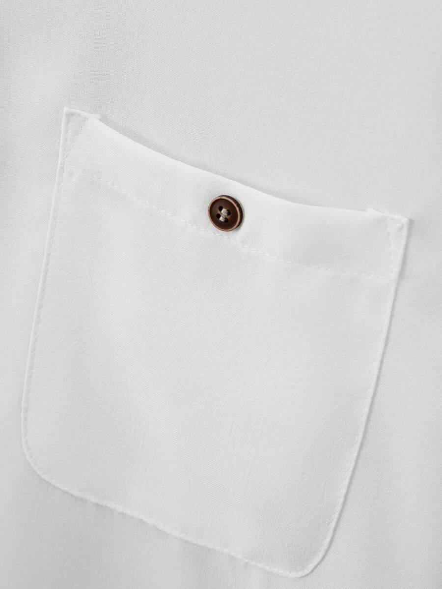 Chemise ample en lin avec poche – Streetwear léger pour homme