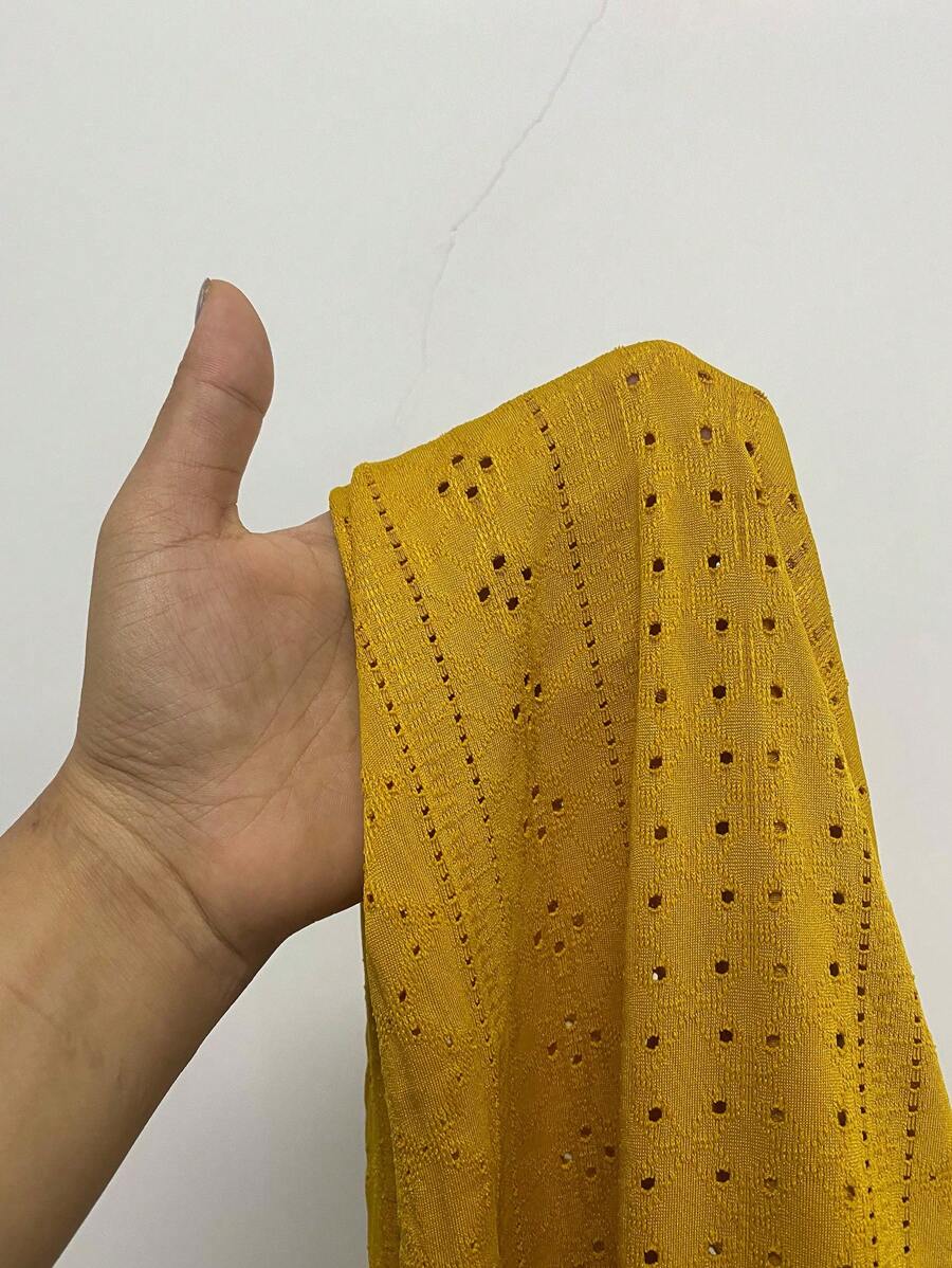 Chemise jacquard texturée au crochet pour homme - Tricot géométrique décontracté