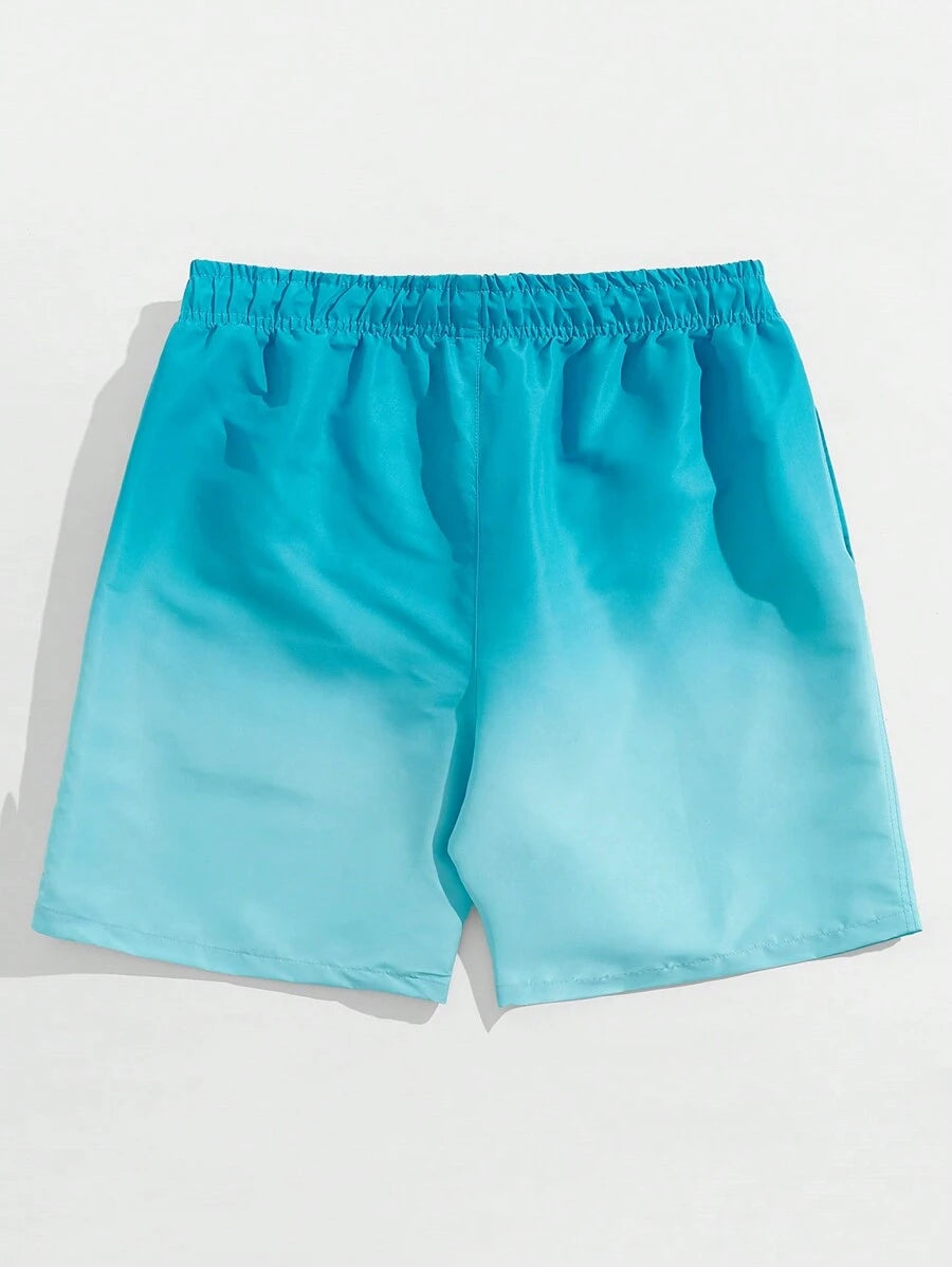 Short courts de plage dégradé, maillot de bain à séchage rapide pour homme