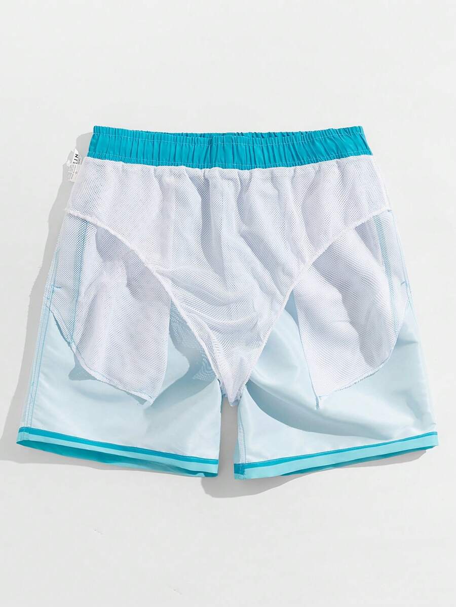 Short courts de plage dégradé, maillot de bain à séchage rapide pour homme