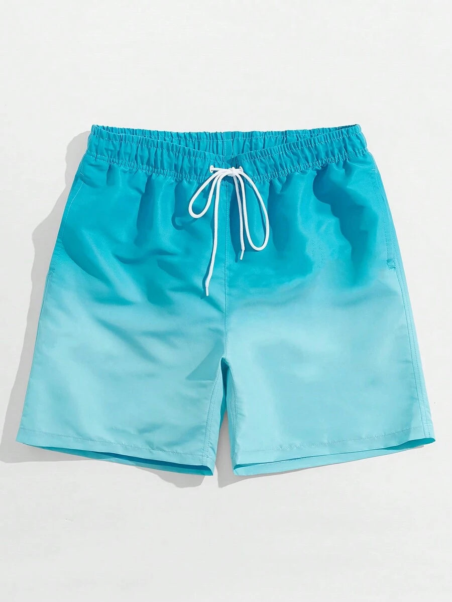 Short courts de plage dégradé, maillot de bain à séchage rapide pour homme