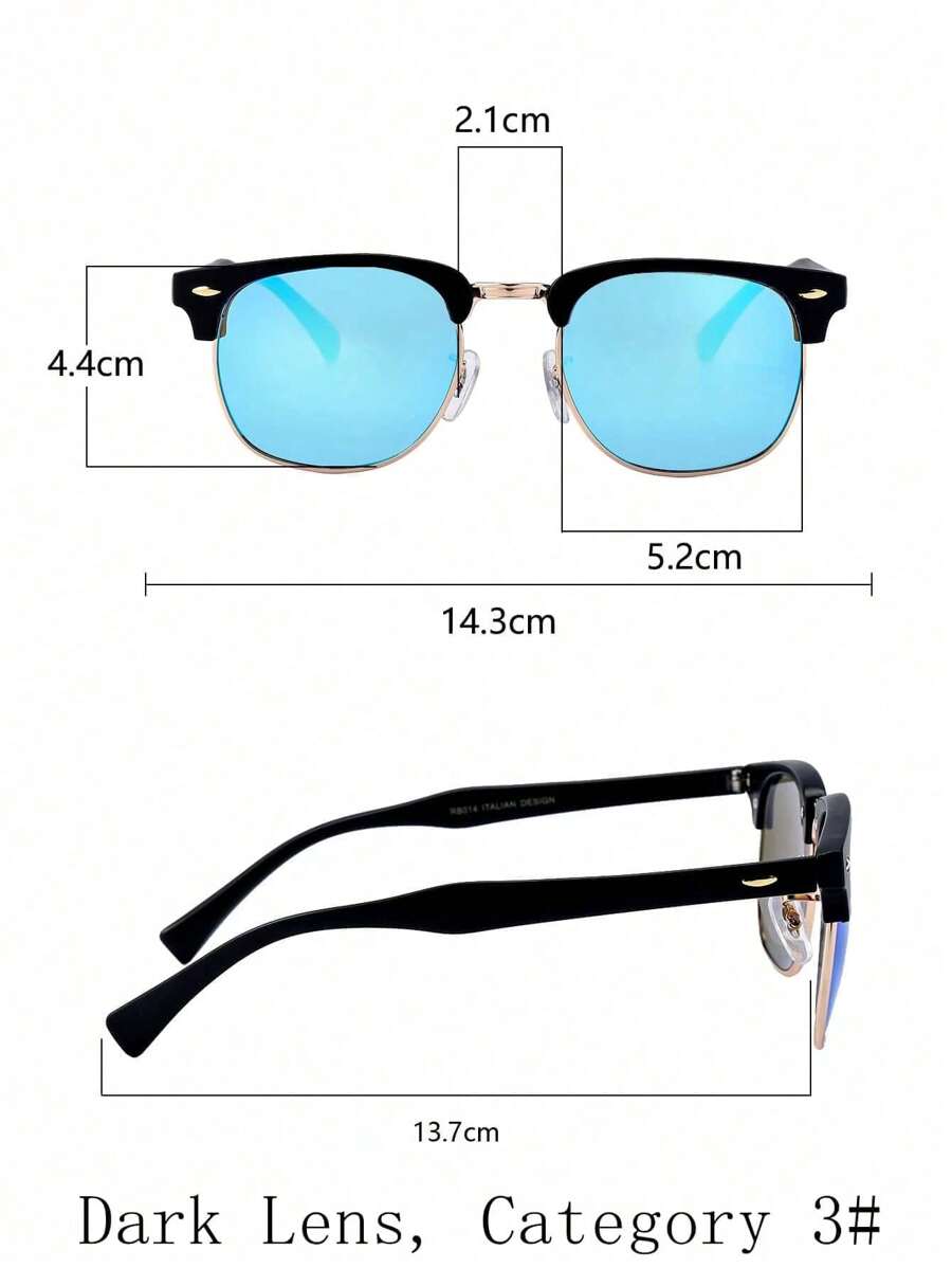Lunettes de soleil à monture métallique avec verres réfléchissants dégradés