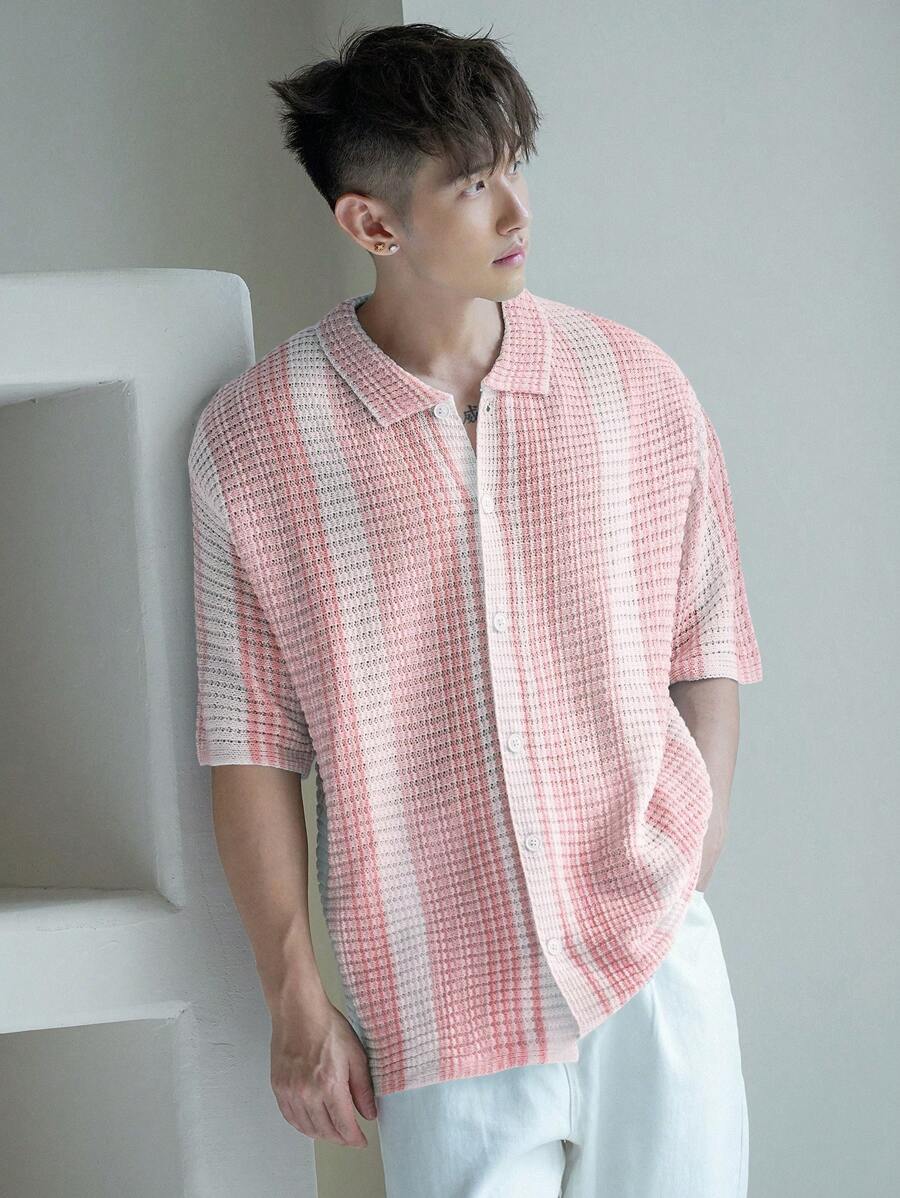 Chemises au crochet élégantes homme col classique été léger chic