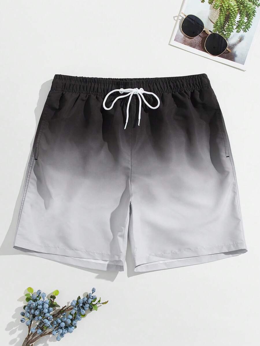 Short courts de plage dégradé, maillot de bain à séchage rapide pour homme