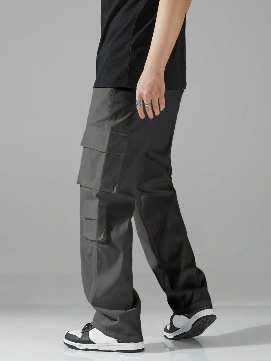 Pantalon cargo utilitaire baggy streetwear avec cordon de serrage