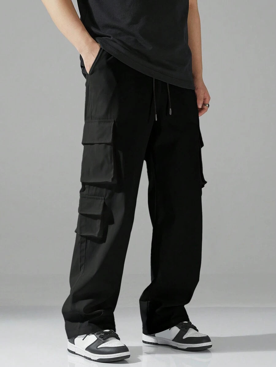 Pantalon cargo utilitaire baggy streetwear avec cordon de serrage